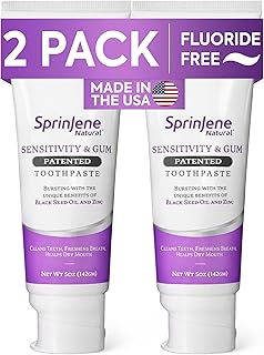 SprinJene Natural Fluoride Free Toothpaste for Sensitive Teeth & Gums (Lead-Free)