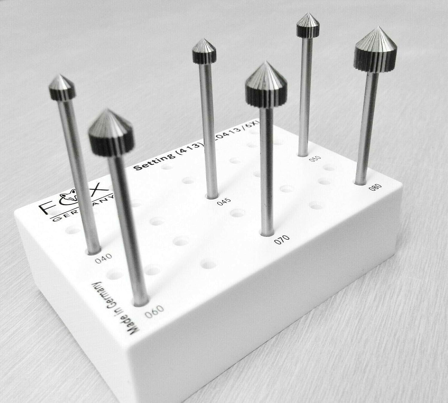 FIG 413 Jewelry Setting Burs Jewelers Stone Setting Bur 040-080 Large 6 PC Set