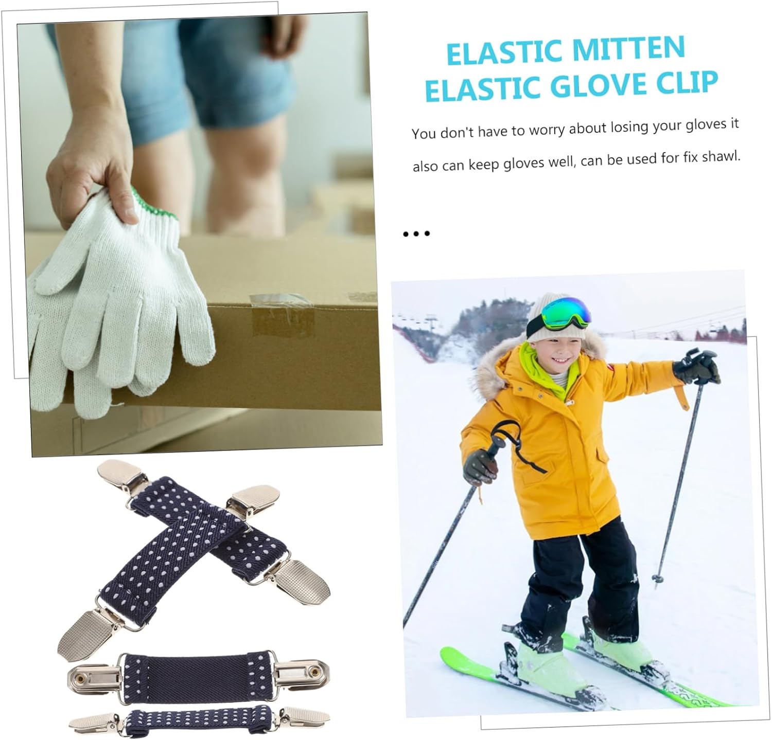 4pcs Mitten Clips for Boys and Girls Mittens Winter Boy Girl Glove Clips Glove Holders