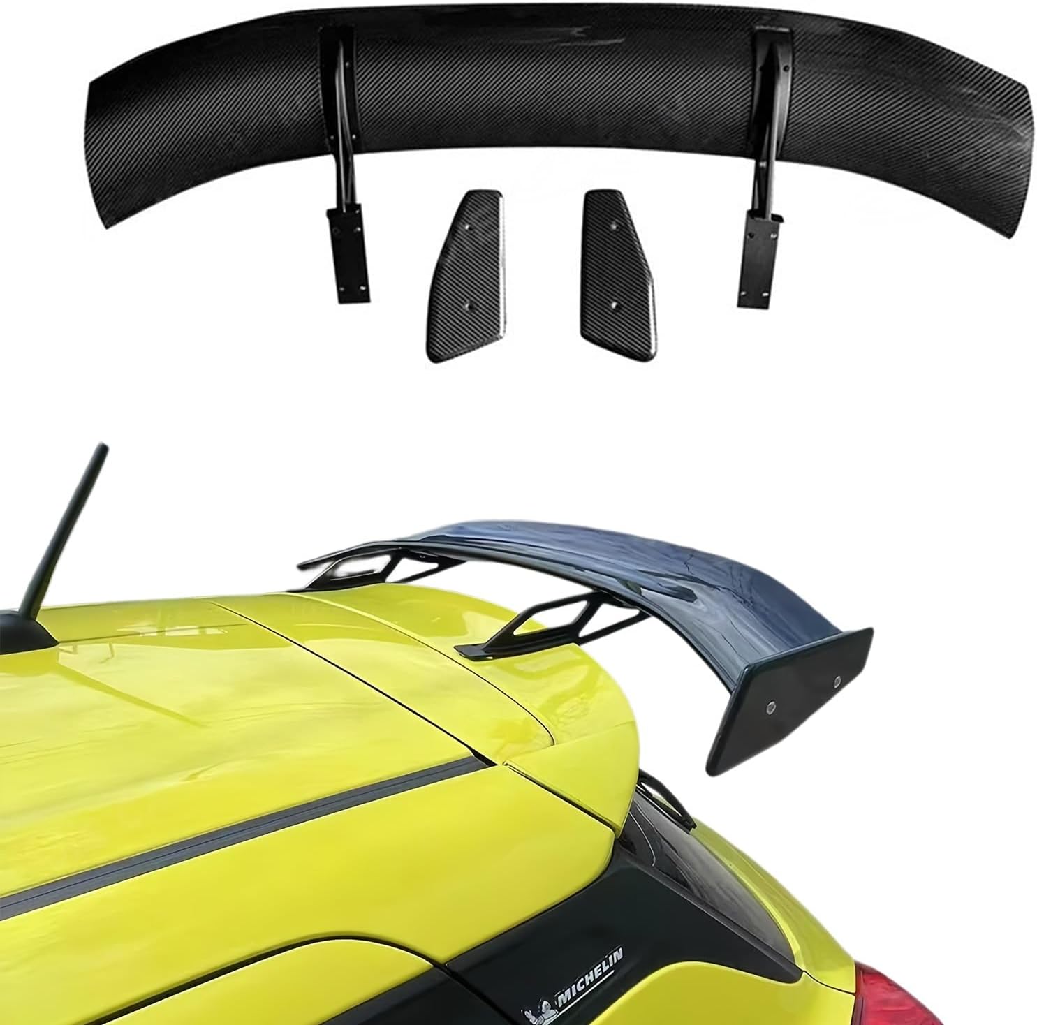 Carbon Fiber Rear Wing Spoiler Compatible with Suzuki Swift Sport ZC33S 2018-2023 Rear Trunk Lip Spoiler Wing Vehicle Body Styling Kit