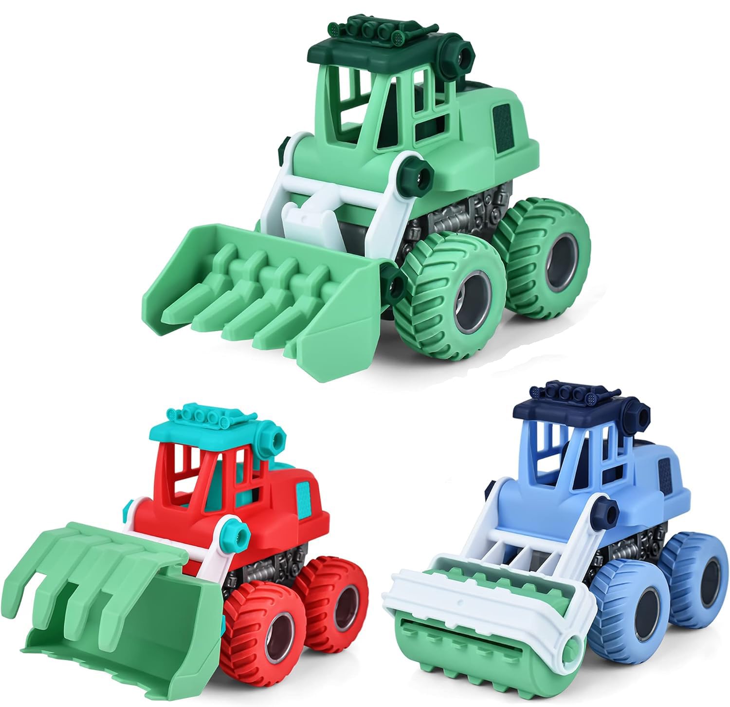 Crackles Pack of 3 Truck Construction Vehicle Toy with Moving Parts Actions, Friction Powered Construction Vehicle Set, 360 Degree Rotation, Bulldozer, Road Roller, Forklift -Random Colors (B0D9MHTV8N) Amazon Price History, Amazon Price Tracker