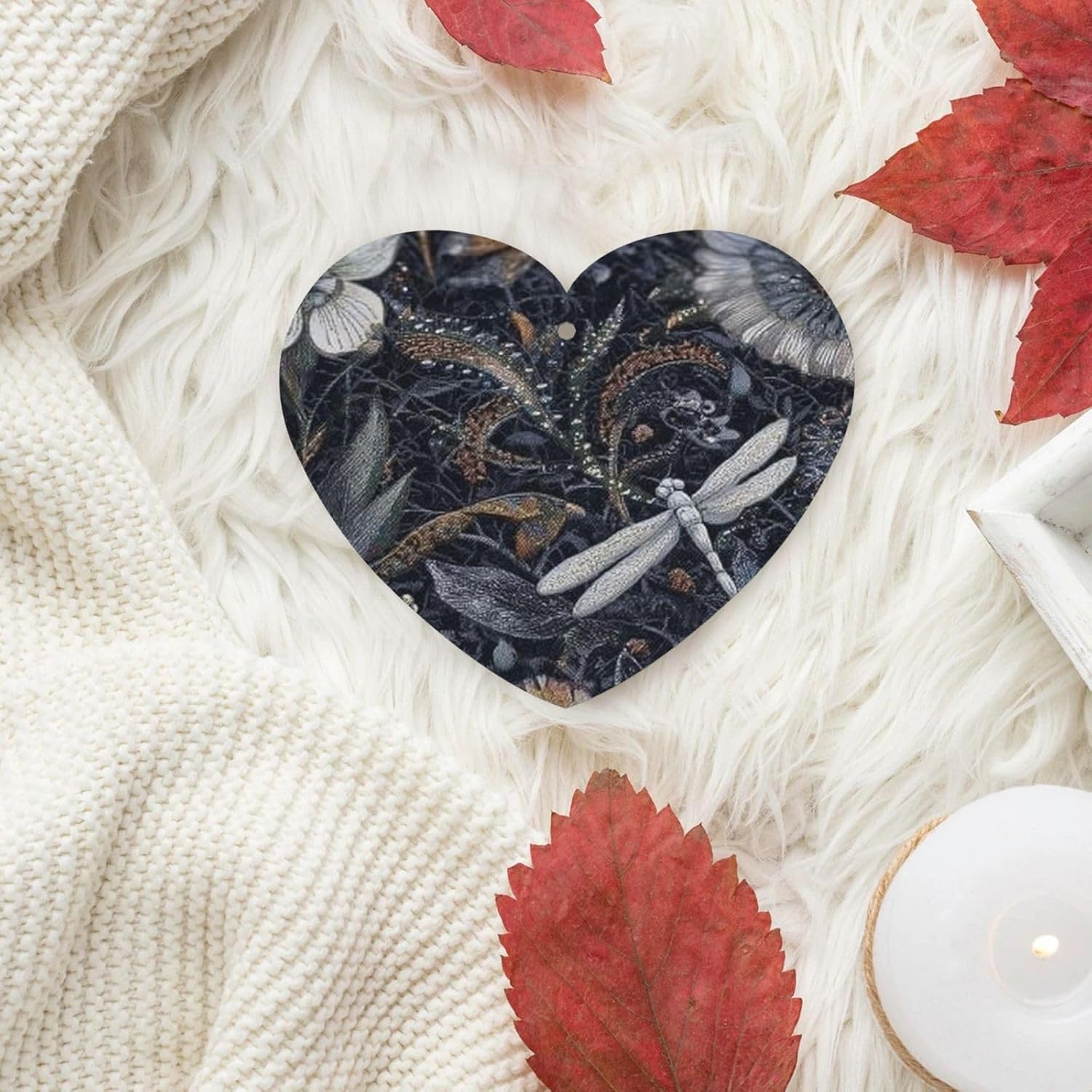 Car Air Freshener 100 PCS Dragonflies Grey Hanging Car Air Fresheners Auto Interior Decor Card Freshener Strong Scented Card Lavender Cars Scents for Office Bedroom Close Drawer Heart Shape