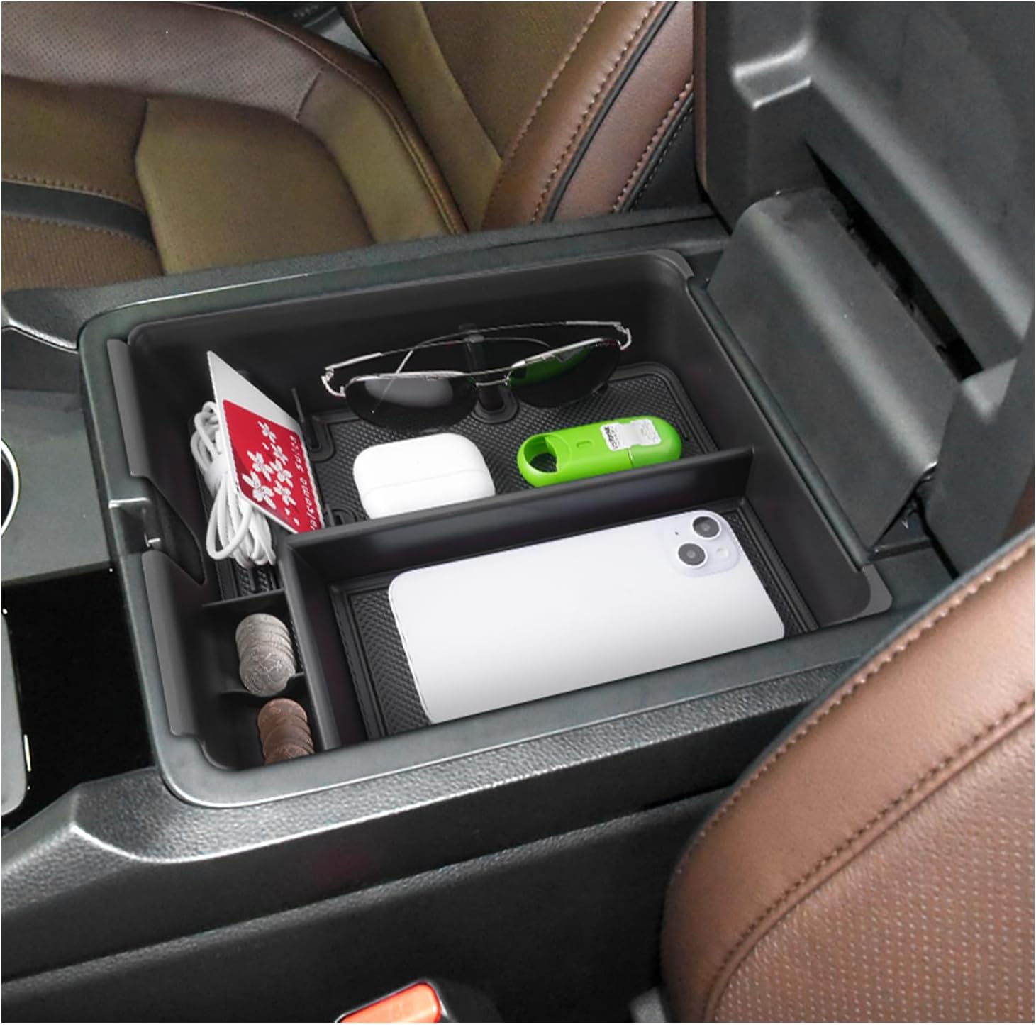 SXCY for 2024 2025 Honda Ridgeline/2026 Passport Center Console Organizer for Honda Ridgeline 2024 2025 Accessories Console Tray for 2024 2025 2026 Passport Accessories Console Organizer (black)