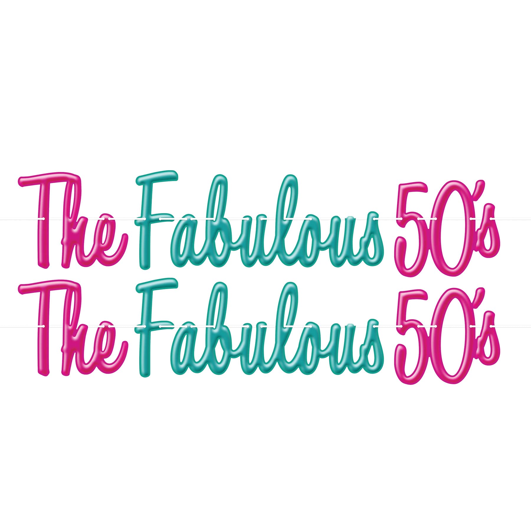 Beistle 2 Piece 1950's Decorations The Fabulous 50's Banners Rock and Roll Theme Party Décor