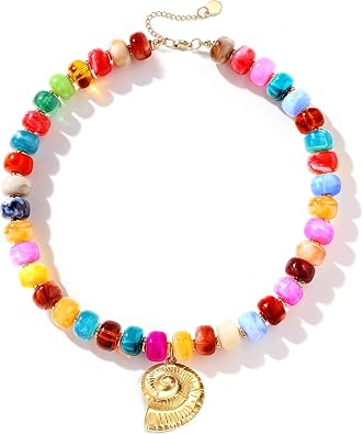 FIOROYAL Chunky Beaded Necklace for Women Colorful Bead Necklaces
