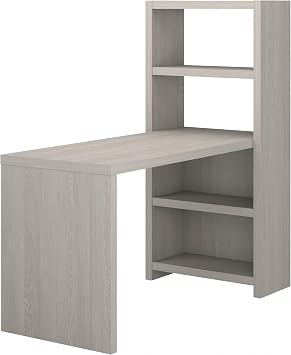 Bush Business Furniture Echo Bookcase Desk, 56W, Gray Sand