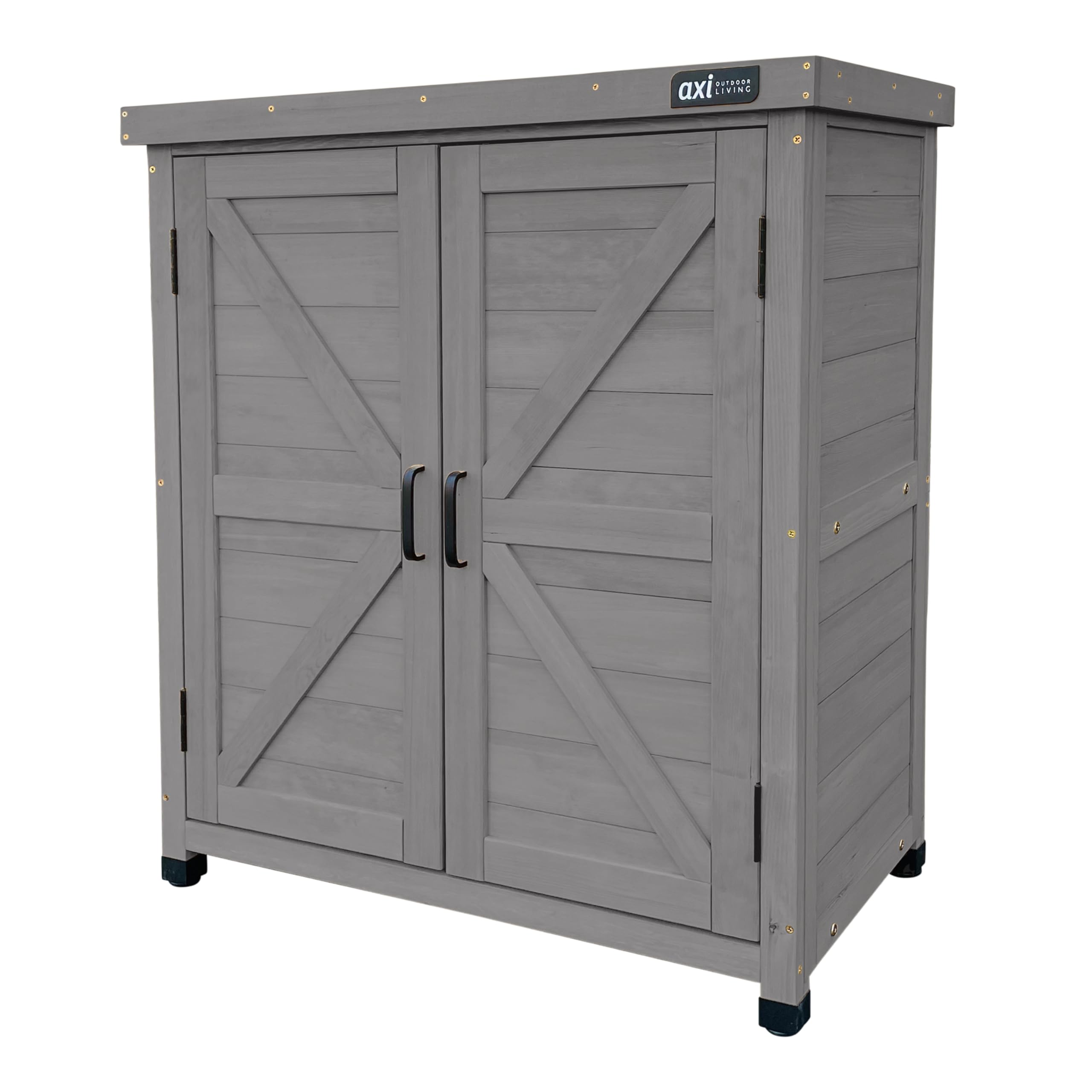 AXI Felix Gartenschrank aus Holz Warmes Grau 80 x 45 x 93 cm Geräteschrank