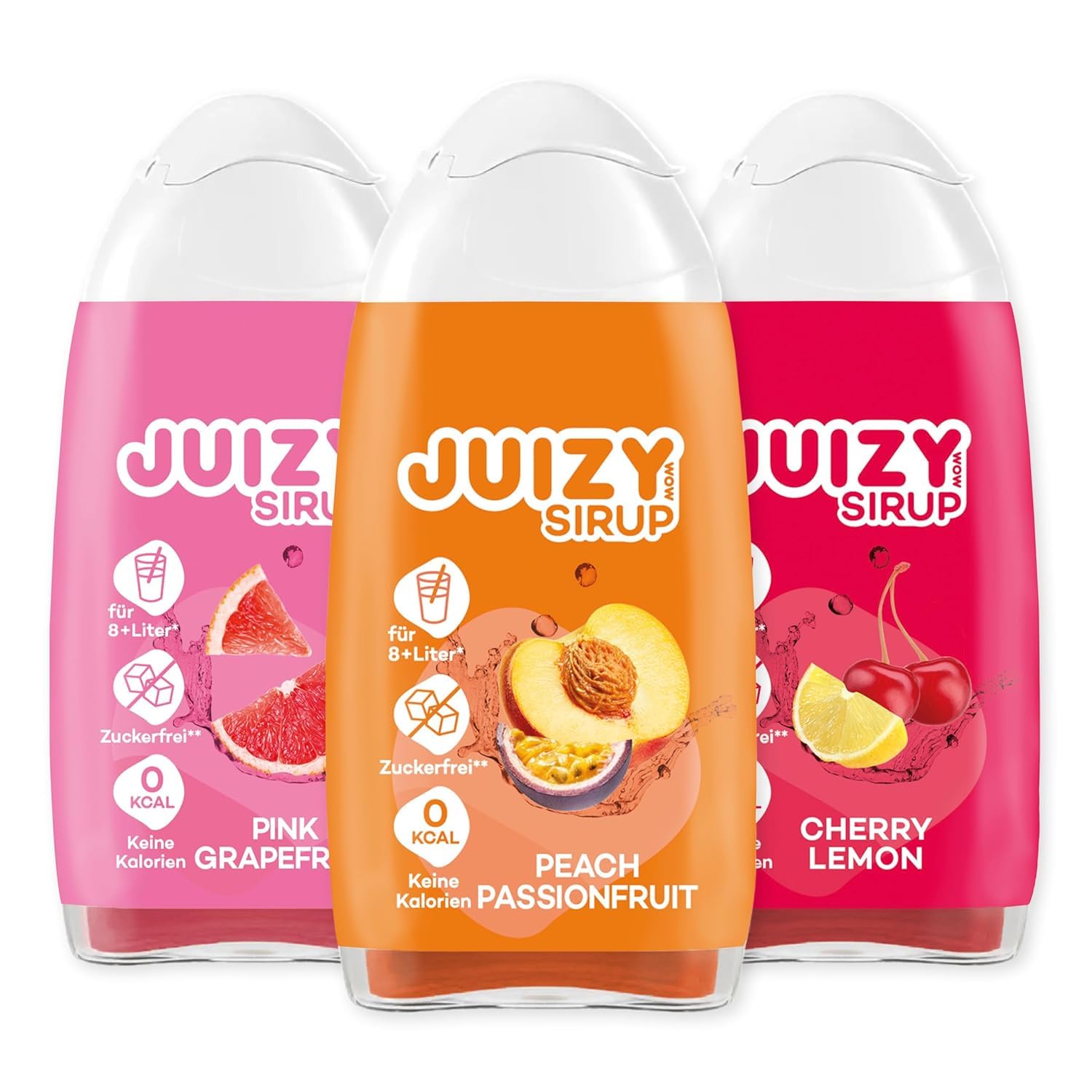 Slush Sirup Squeeze Sirup Zuckerfrei | 3 x 65ml Mixed - Bis 36L Natürlicher Getränkesirup | Zero Kalorien | Vegan Bundle - Sodastream Sirup Zero | More Juice - Less Calories