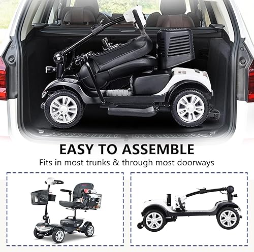 Miniatura 5 de Scooter de movilidad plegable para personas mayores, scooter de 4 ruedas para adultos, scooter médico eléctrico compacto para viajes, dispositivo de