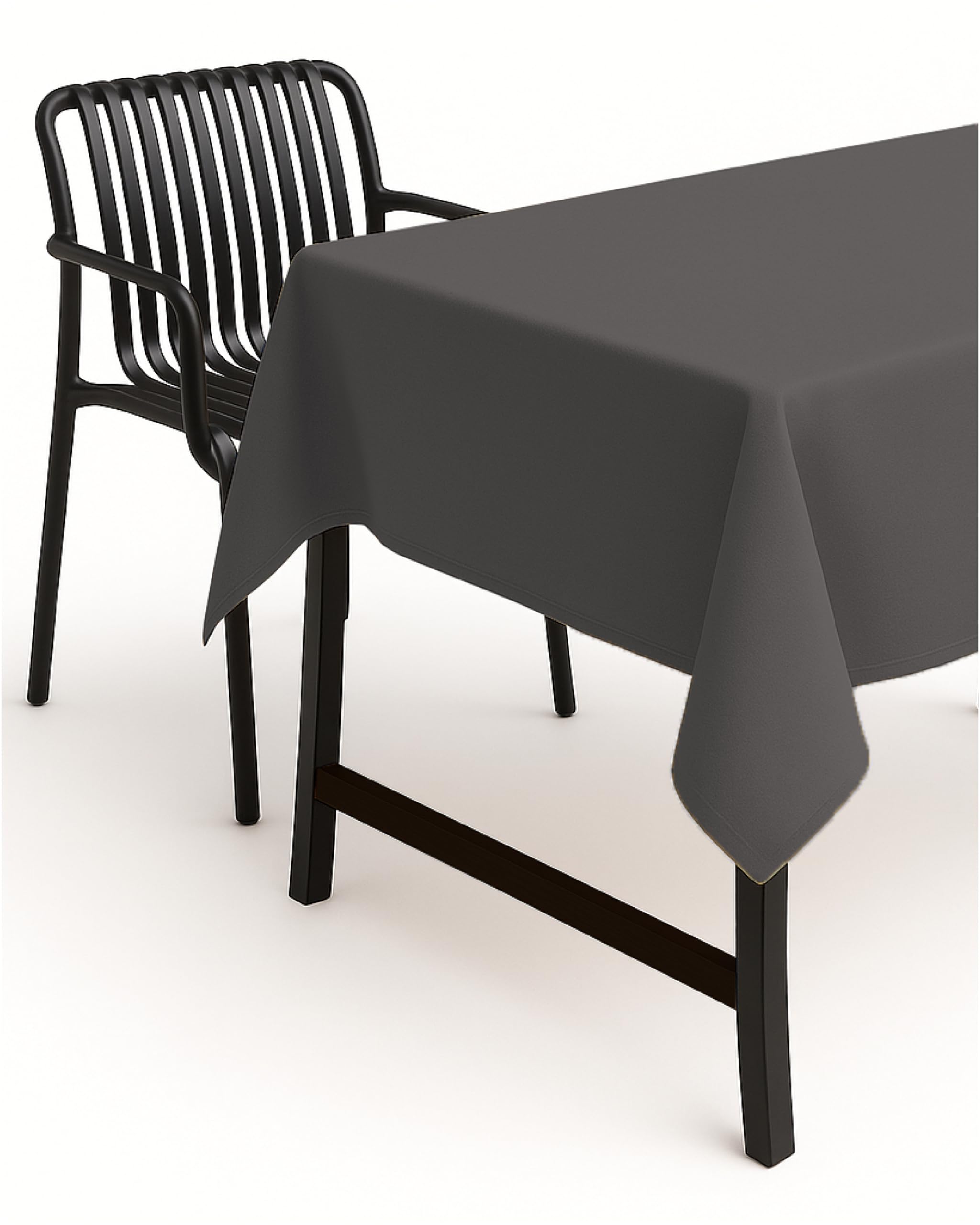 Texpot Dunkelgrau Textildepot24 Garden Tablecloth, Linen Look, Lotus Effect Fabric, Stain Protection, Non-Iron, Dark Grey, 130 X 220 Cm
