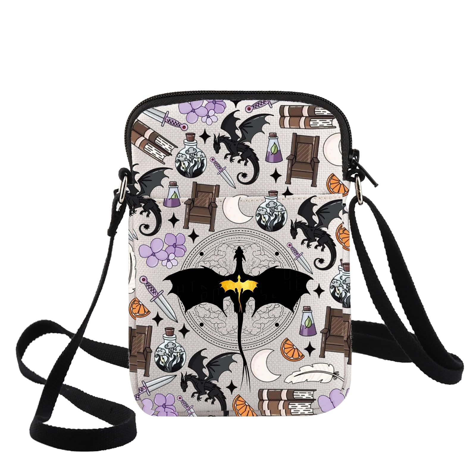 G2TUP Dragon Rider Crossbody Bag Dragon Rider Fans Gift Wing Dragon Book Lover Travel Shoulder Bag Bookish Merchandise