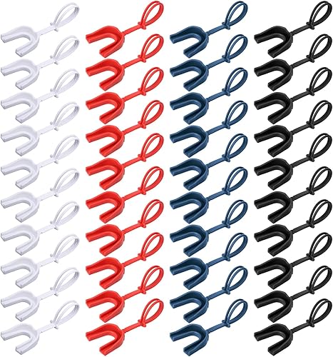 Protector bucal con correa, 40 unidades, para fútbol, con correa, para boxeo, deportes, para adultos, para baloncesto, lacrosse, hockey, lucha libre