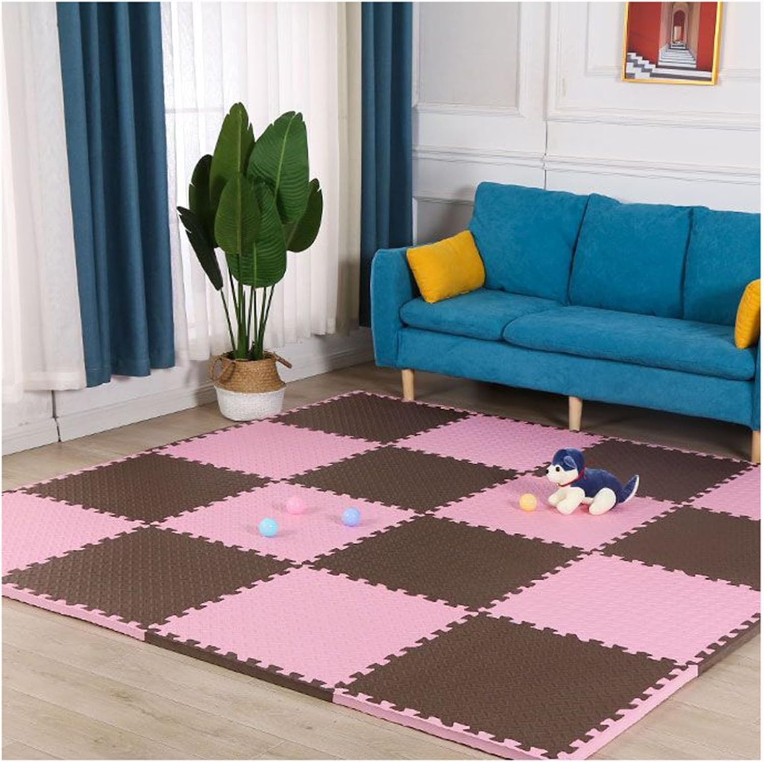 Alfombrilla de espuma suave para zona de juegos infantil en habitaciones y salones modernos