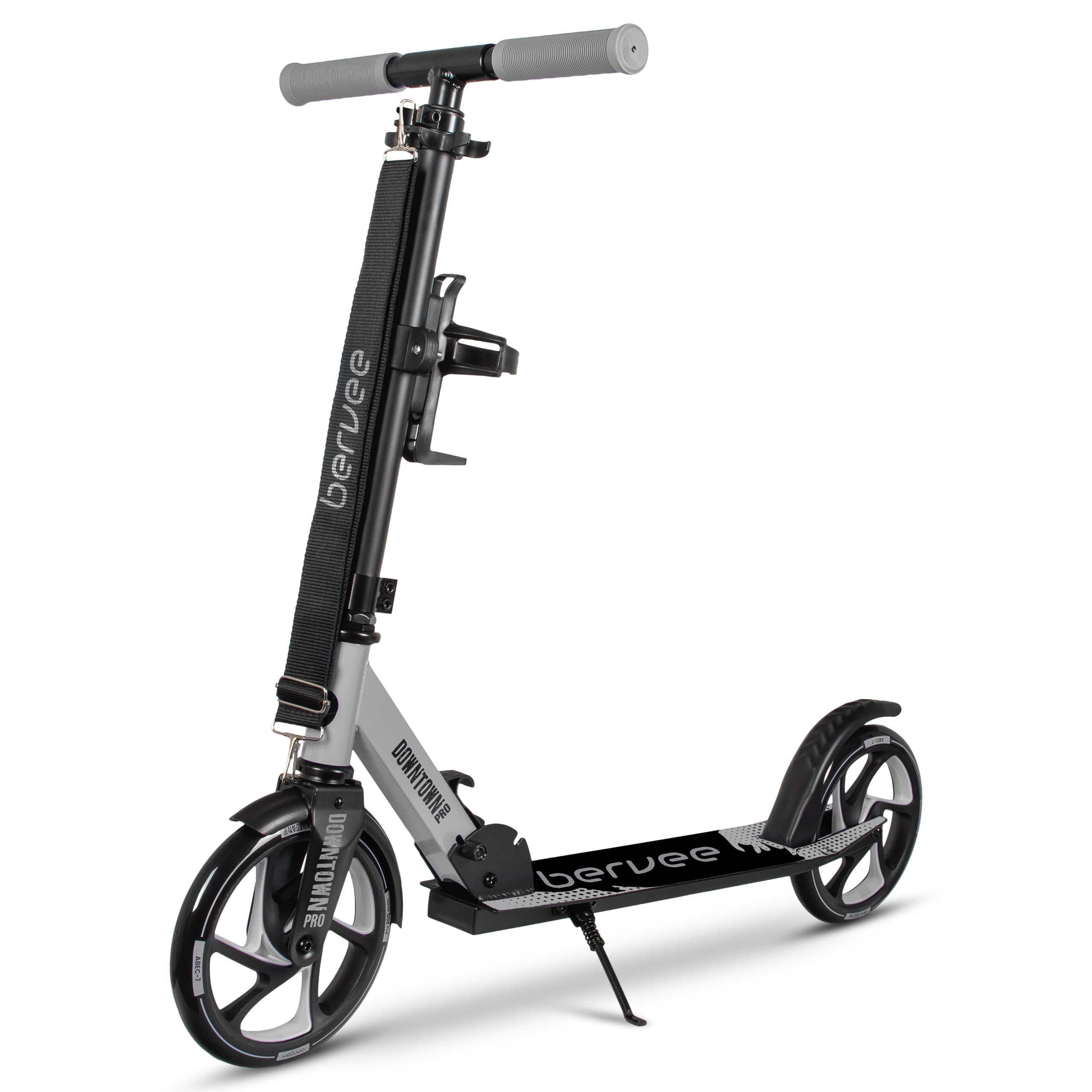 Bergen City Scooter Downtown, składana, lekka, 3,3 kg, aluminium, duże koła 200 mm, z regulacją wysokości, hulajnoga dla dzieci od 6 lat, młodzież, dorośli do 100 kg