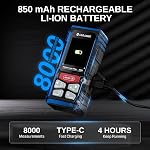 SainSmart Dual Laser Measuring Tool, 393Ft/120M Red Bilateral Distance Meter with Backlit LCD, Rechargeable, Multi-Unit (Ft/in/M), Electronic Level, PC Data Transfer/Length/Area/Volume/Angle Sensor