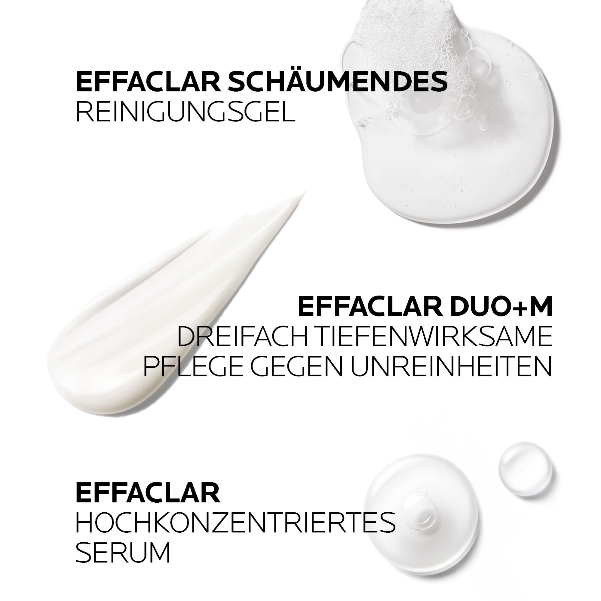 La Roche Posay Effaclar Set mit Schäumendem Reinigungsgel, Duo+M Creme & Hochkonzentriertem Peeling-Serum, Pflegeset gegen Unreinheiten & Hautglanz, Für Mischhaut & fettige Haut, 400ml + 40ml + 30ml