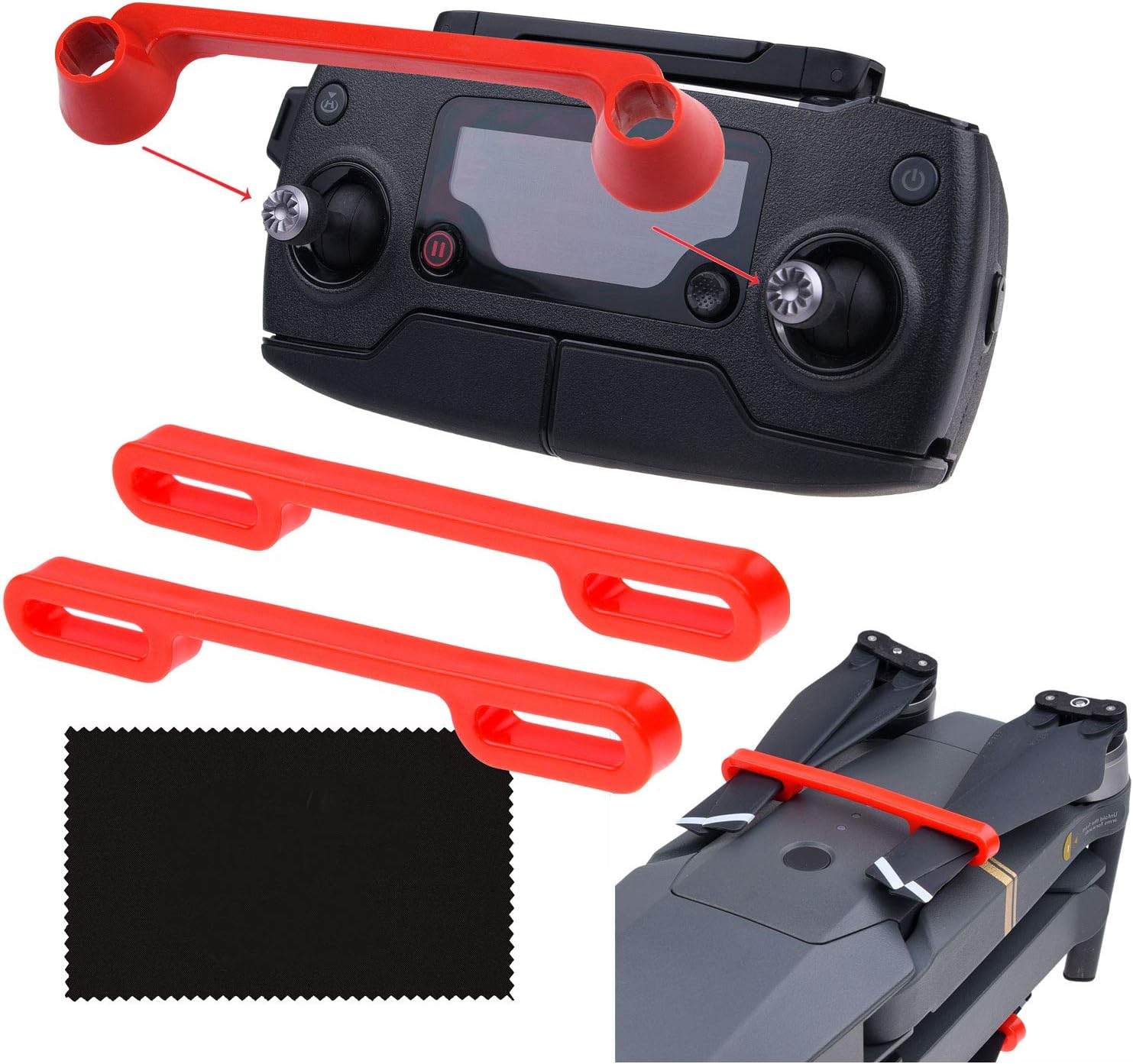 CamKix Propeller & Remote Control Locking Kit Compatible with DJI Mavic Pro / Platinum - RC Protector Locks The Position of Both Joysticks - Prop Locks Keep Blades in Fixed Position