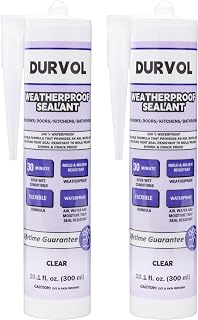 All-Weather Sealant Waterproof Caulking Seal 2-Pack Clear, Caulking Sealant for Kitchen, Bathroom, Marine, Door and More
