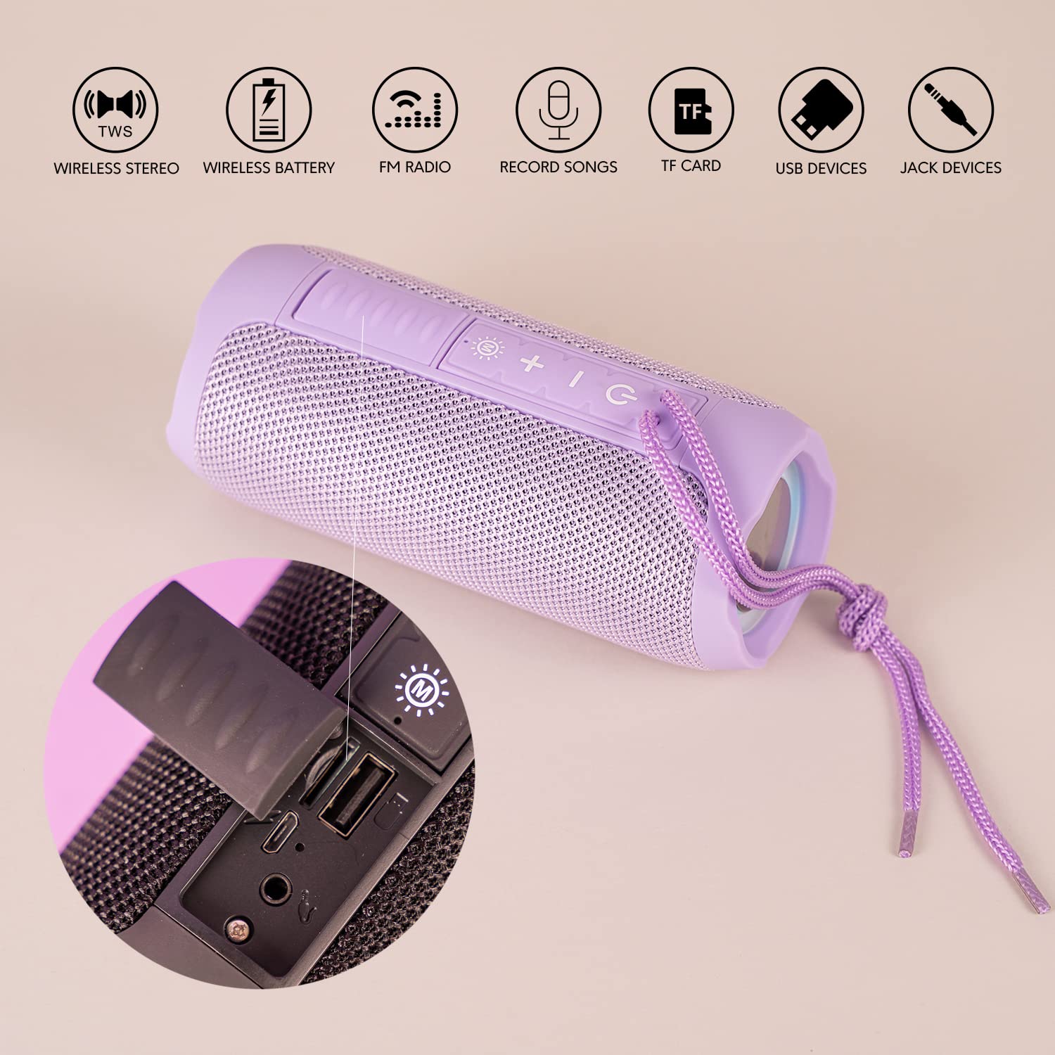 Altoparlante cassa portatile con Luce Led AURORA - Misa Promo