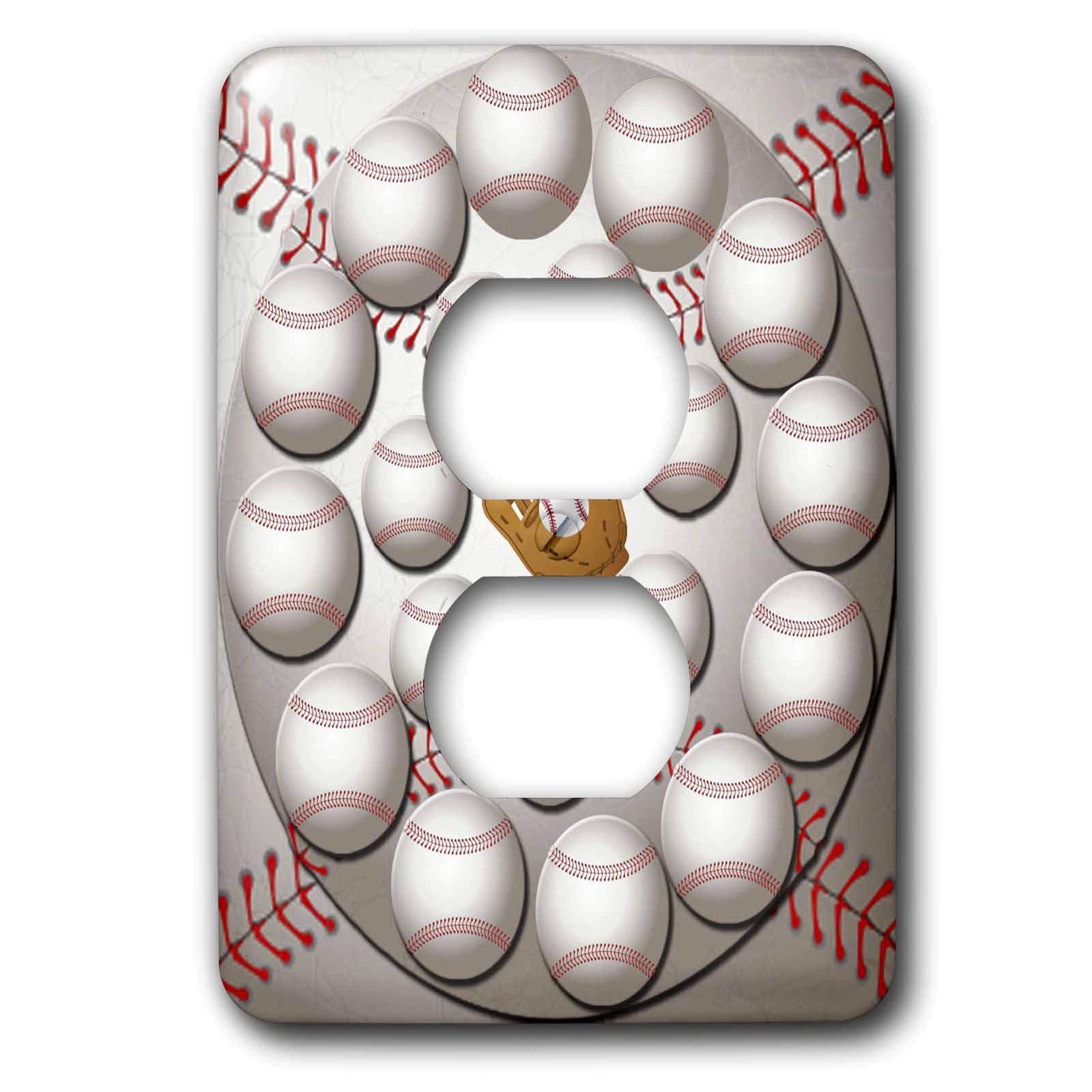 Cache de prise de baseball pour chambre d'enfant et bureau déco sport