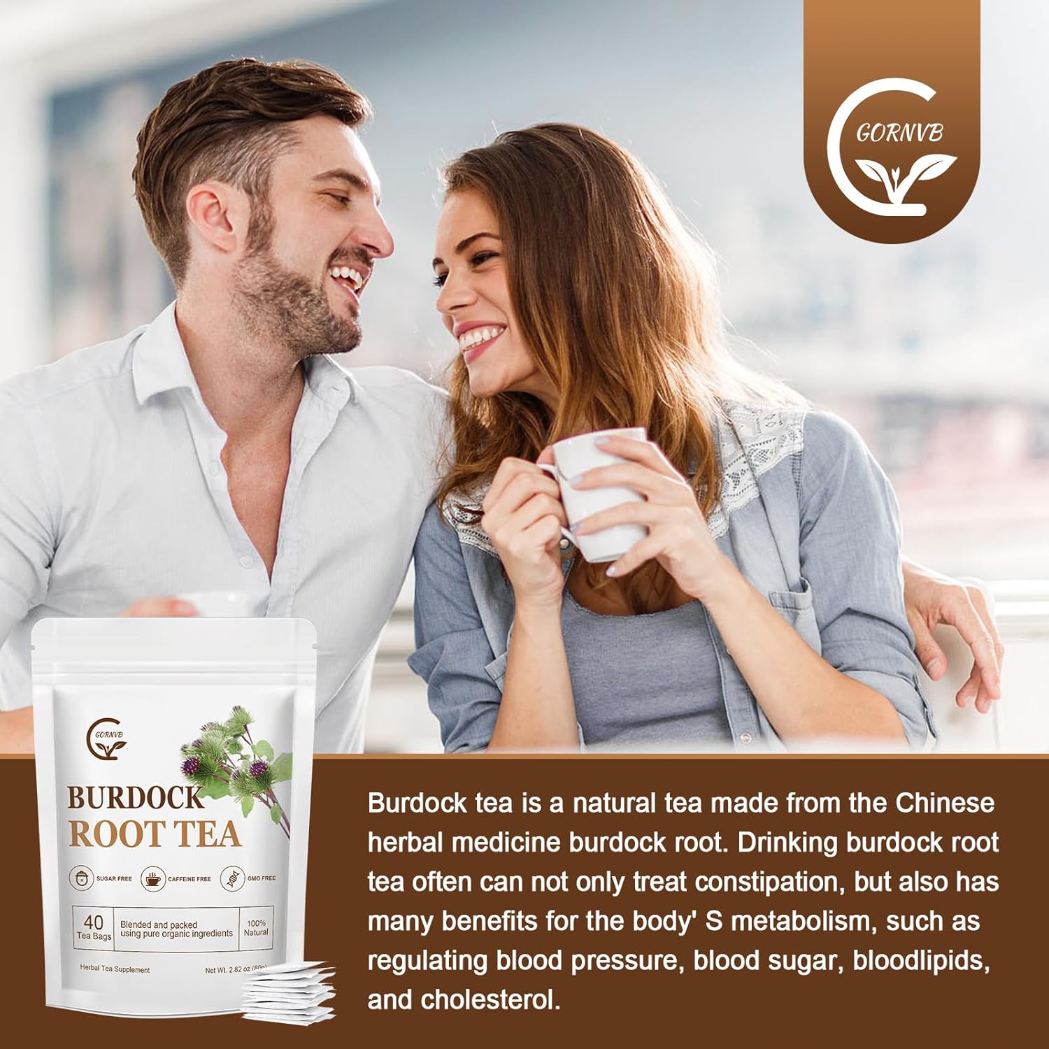 Burdock Root Tea Bags - Digestion & Improving Liver Support, Premium Burdock Root, with Antioxidants, Minerals & Vitamin C, Caffeine Free, 40 Tea Bags - Image 7