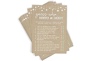 Printed Party Baby Shower Game: Guess Who Mommy or Daddy