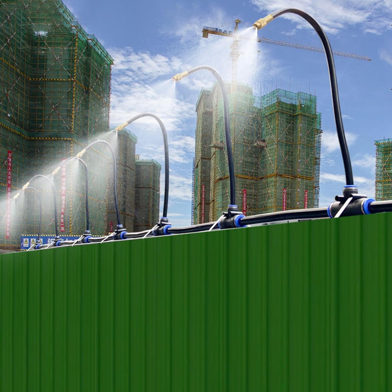 360°Adjustable Plant Watering System, Outdoor Misting Cooling System for Construction Site/Farm/Factory, Automatic Irrigation Equipment(787inch/20m/65.6ft)