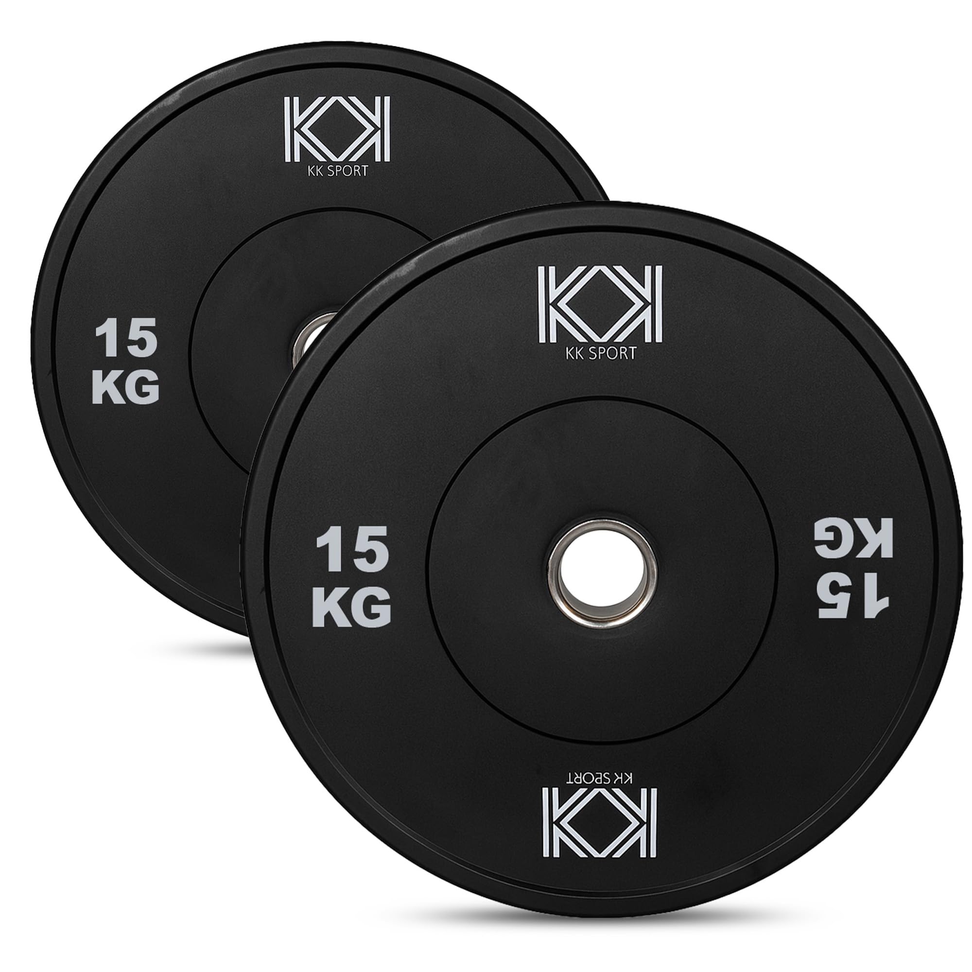 KK Rubber Weight Plate Set - 2 Inch Bumper Weight Plates – Durable Barbell Weights Set - Dumbbell Plates For Training & Weightlifting – Weight Disc Pair Olympic Weight Plates For Home Gym – 2 X 15kg