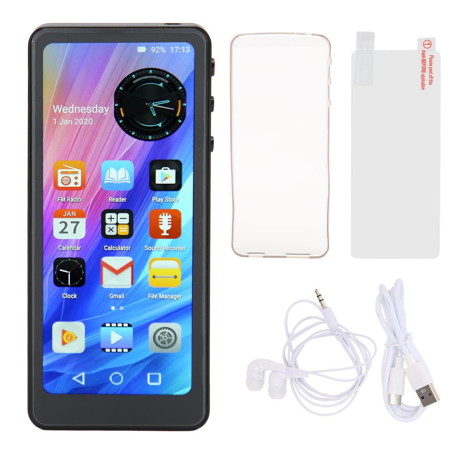 Lettore MP4, Chip Octa Core Mtk, Touch Screen HD e Musica Hifi, BT 5.0 e WIFI per Condividere O Trasferire File, Batteria Agli IONi di Litio da 1500 Mah Adatta per Viaggi O Sport(2+16G)