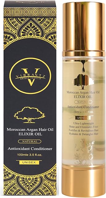 Moroccan Argan Hair Oil with Aloe Vera & Jojoba Seed Oil - Antioxidant Styling Conditioner - Organic, Vegan, for over processed dry Damaged hair. ONLY 3 to 4 drops to Style -100ml