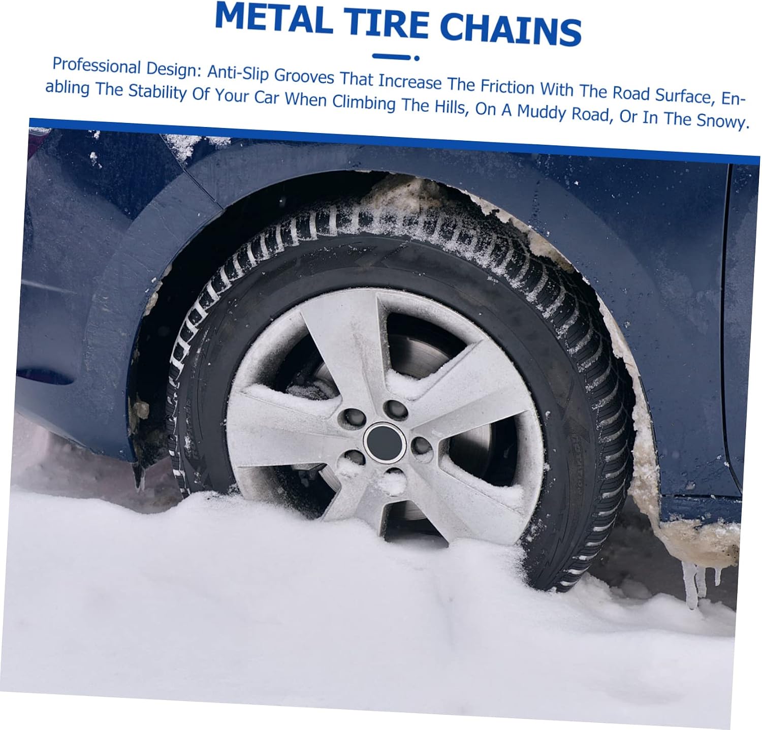 Cabilock Antiskid Metal Tire Chains for Car Snow High Wear Resistance Softening Point High