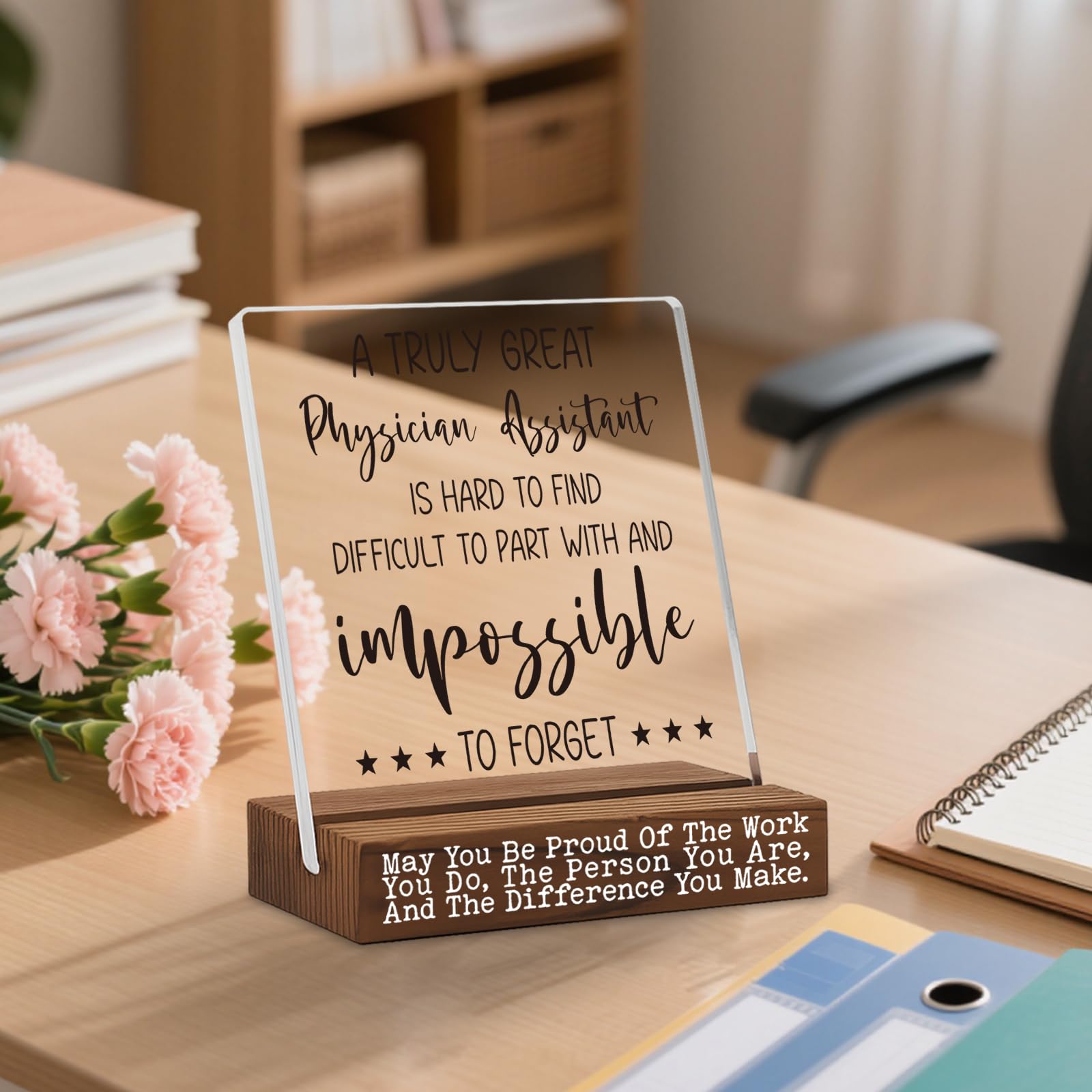 Physician Assistant Thank You Gift Desk Sign, Inspirational Gift for PA Week Retirement Promotion Birthday, Appreciation Office Decor for Women Men, Recognition Plaque from Patient Coworker TZ287