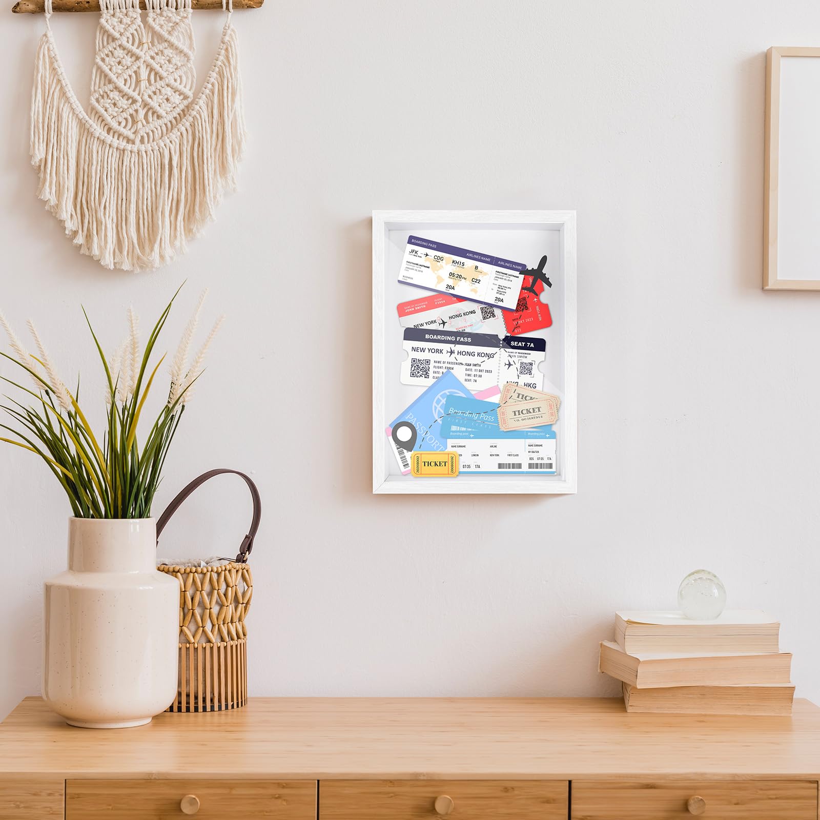 Cadre Photo 3D Profond A4 En Bois 31.5x23cm - Cadre Vitrine Pour Objets Et Souvenirs