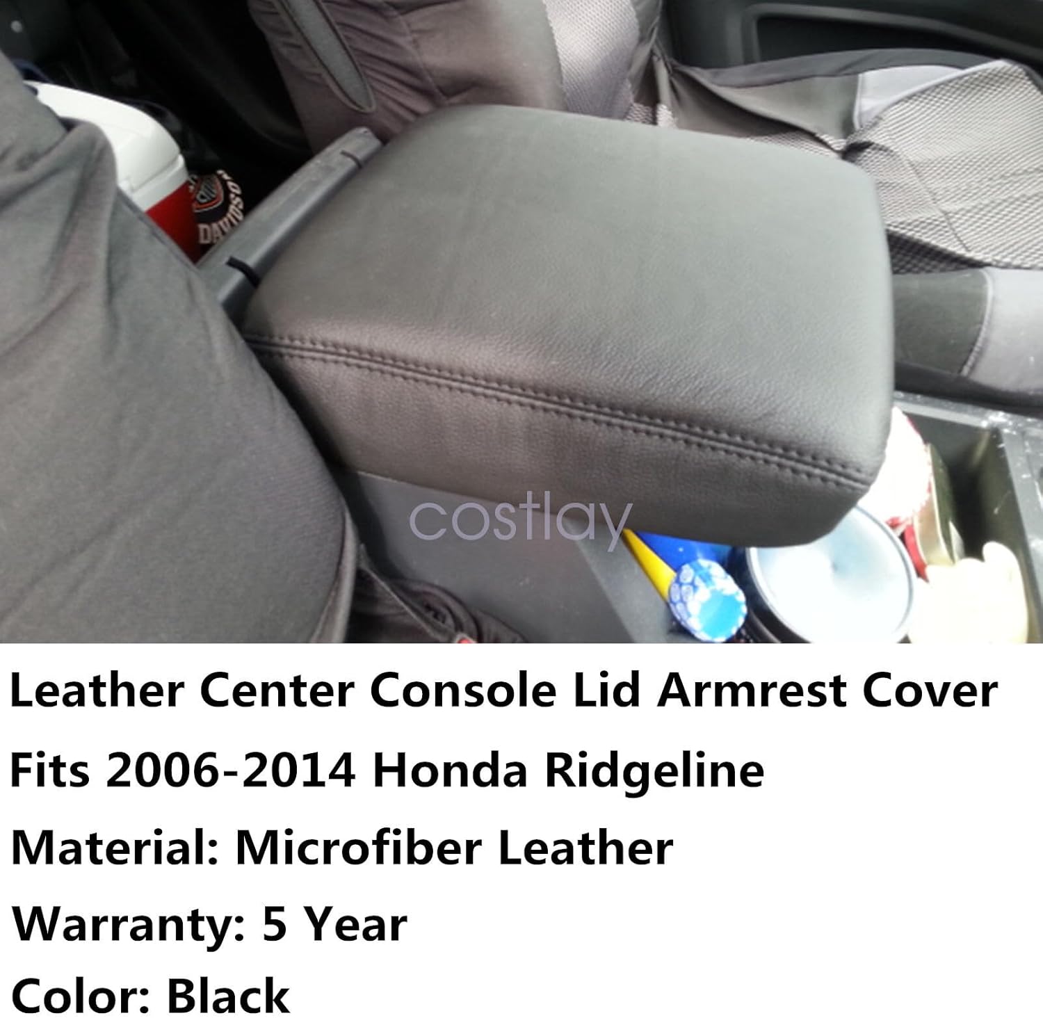 Genuine Center Console Lid Armrest Replacement Cover Black For 2006-2014 Honda Ridgeline Genuine OEM Replacement
