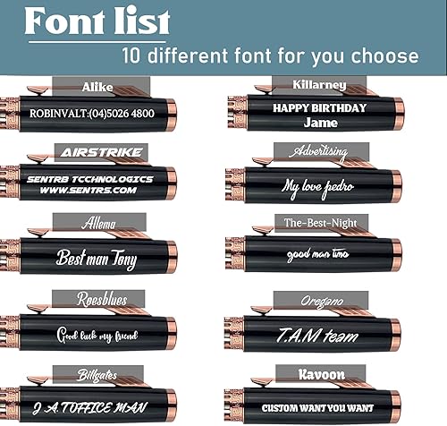 Miniatura 3 de Ancolo Bolígrafo de lujo personalizado, juego de bolígrafos de regalo bonito grabado con tus nombres de mensaje, nombres de empresa, número de