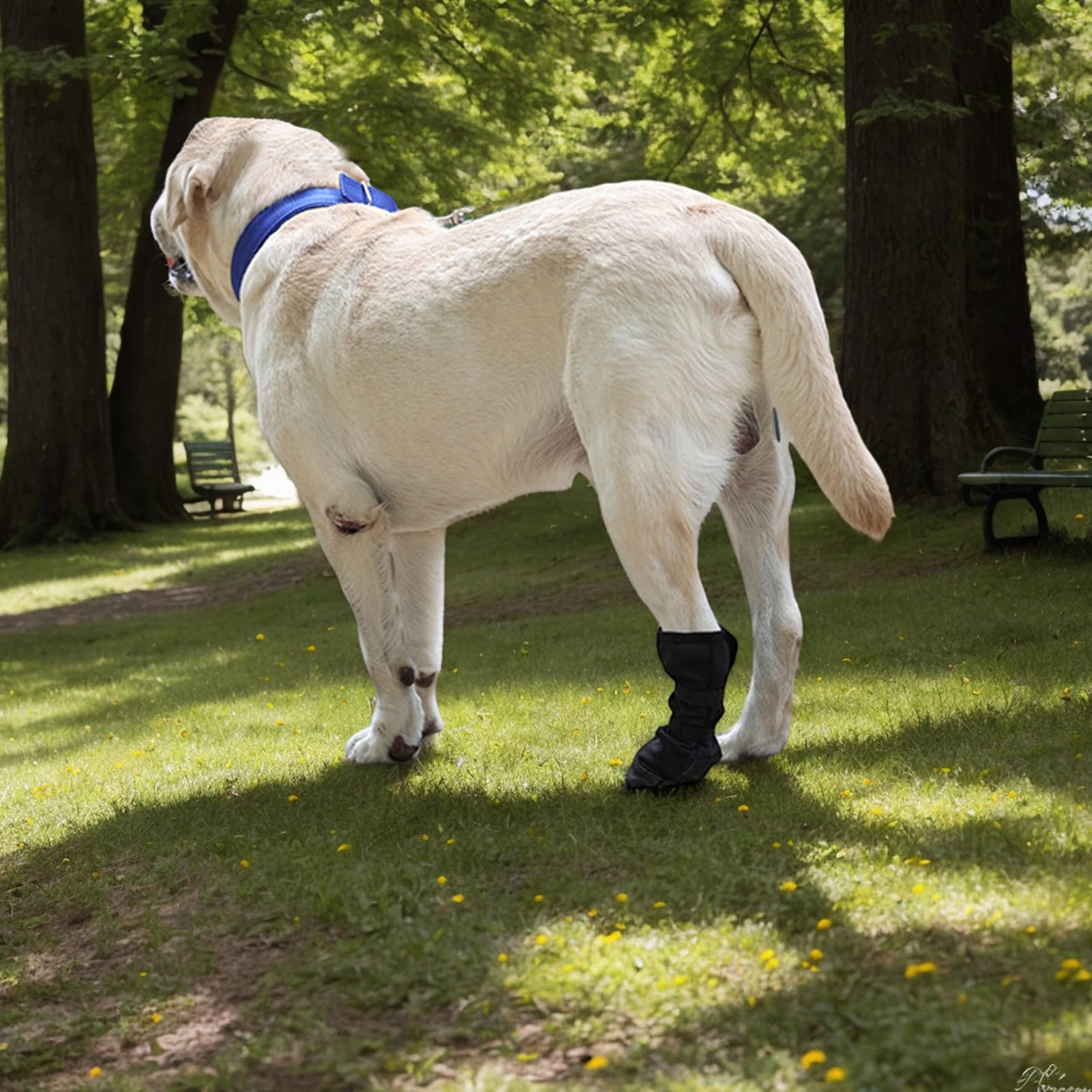 Wouqinen Dog Paw Wound Recovery Boot, Waterproof Dog Foot Covers Non-Slip, Dogs Boots & Paw Protectors for Outdoor Walking & Keep Dogs from Licking Wounds