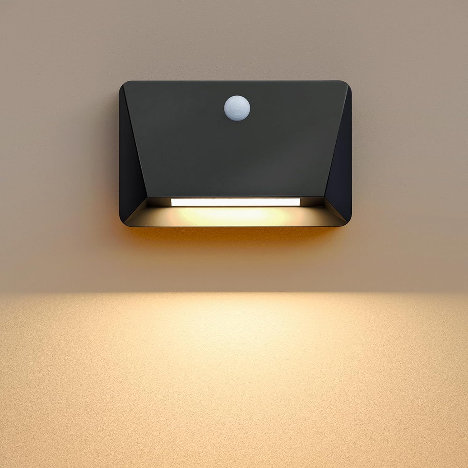 uuffoo Rechargeable Motion Sensor Wall Light, Magnetic Linkage Multi-Sensor Stair Lights with 3 Brightness Levels, Wireless Battery Operated Indoor Wall Lamp for Closet Bedroom Hallway(Black)