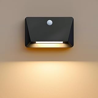 uuffoo Rechargeable Motion Sensor Wall Light, Magnetic Linkage Multi-Sensor Stair Lights with 3 Brightness Levels, Wireless Battery Operated Indoor Wall Lamp for Closet Bedroom Hallway(Black)