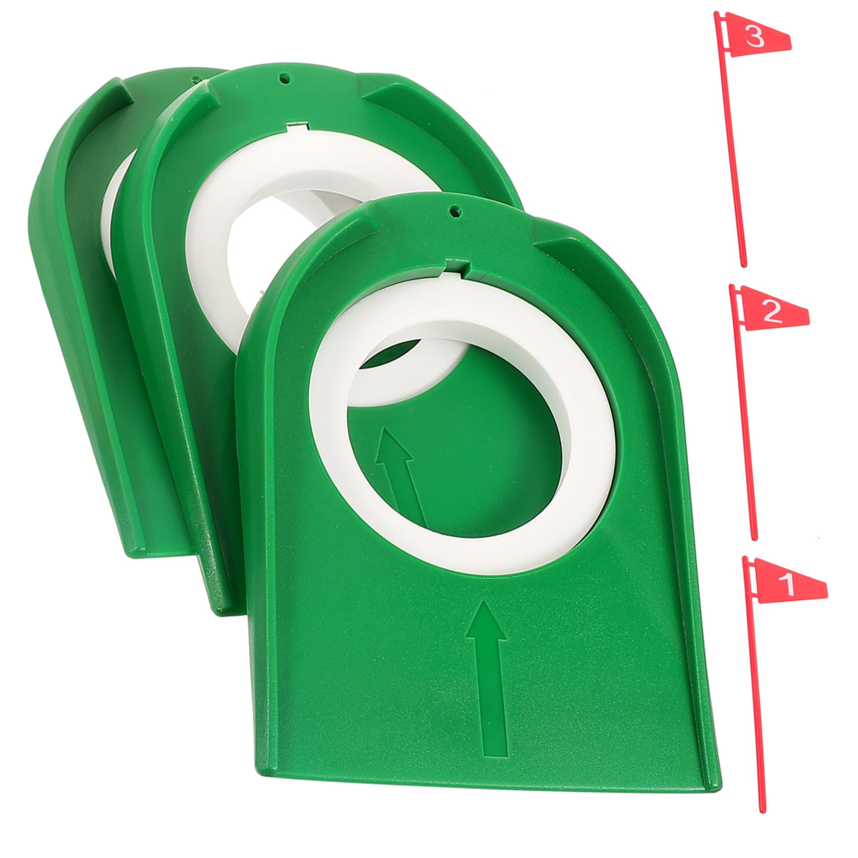 BCOATH Golfing Putters Flag 3pcs Putting Hole Cup Ring Set for Training Entertaining and Giving for Golfer