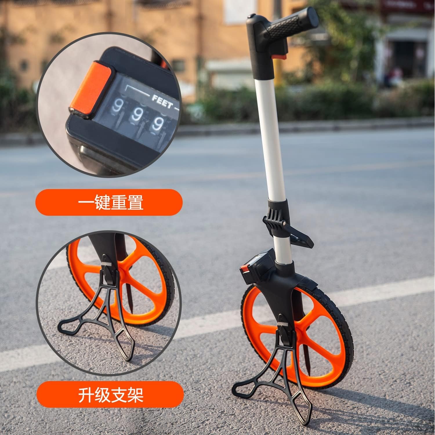 Distance meter wheel Distance meter walking Distance Meter Road Measure Walking Measure Distance Measuring Instrument Walking Measure Road Counter Large Wheels Telescopic Small and Light LCD Display M
