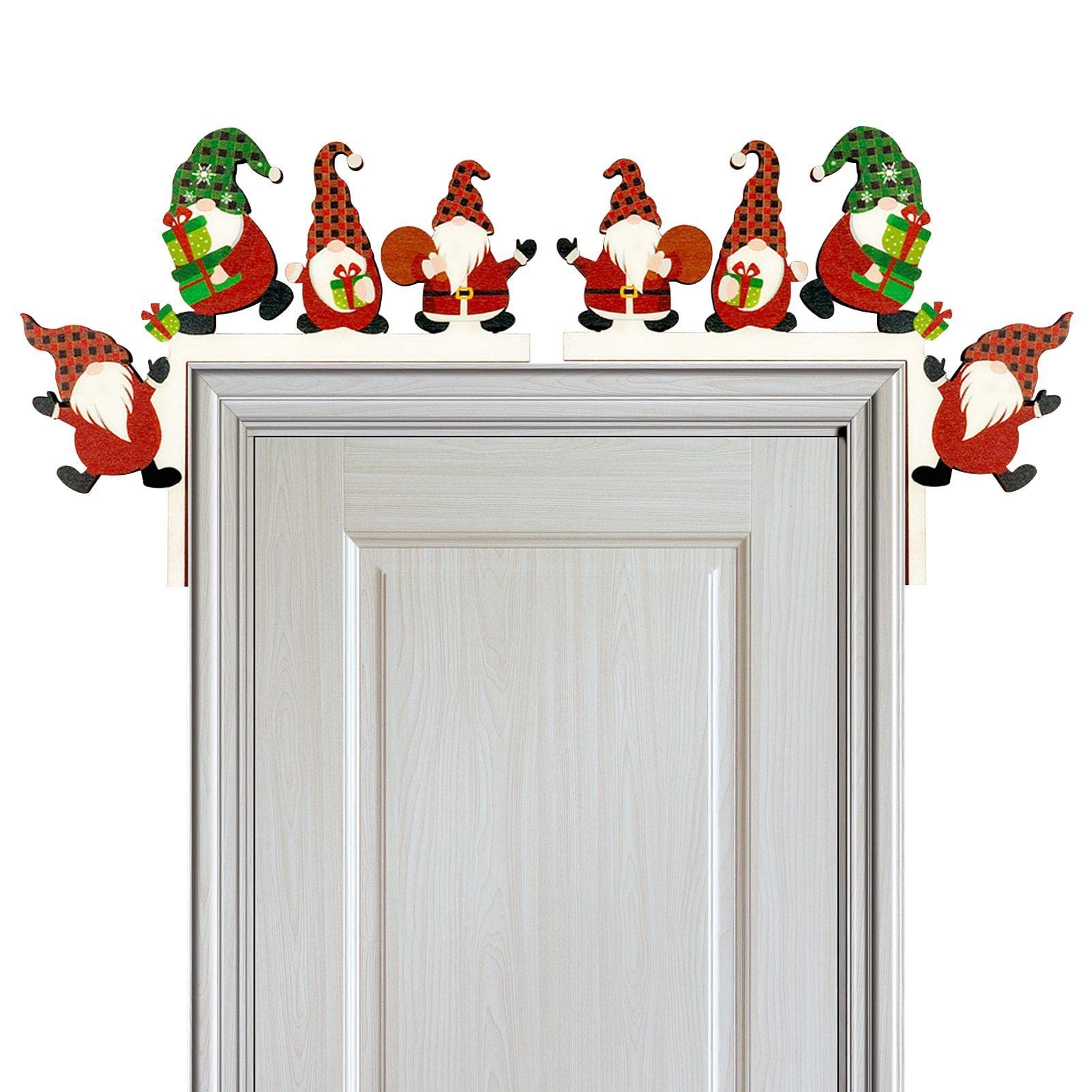 Porta decorativa in legno con babbo per decorazioni natalizie