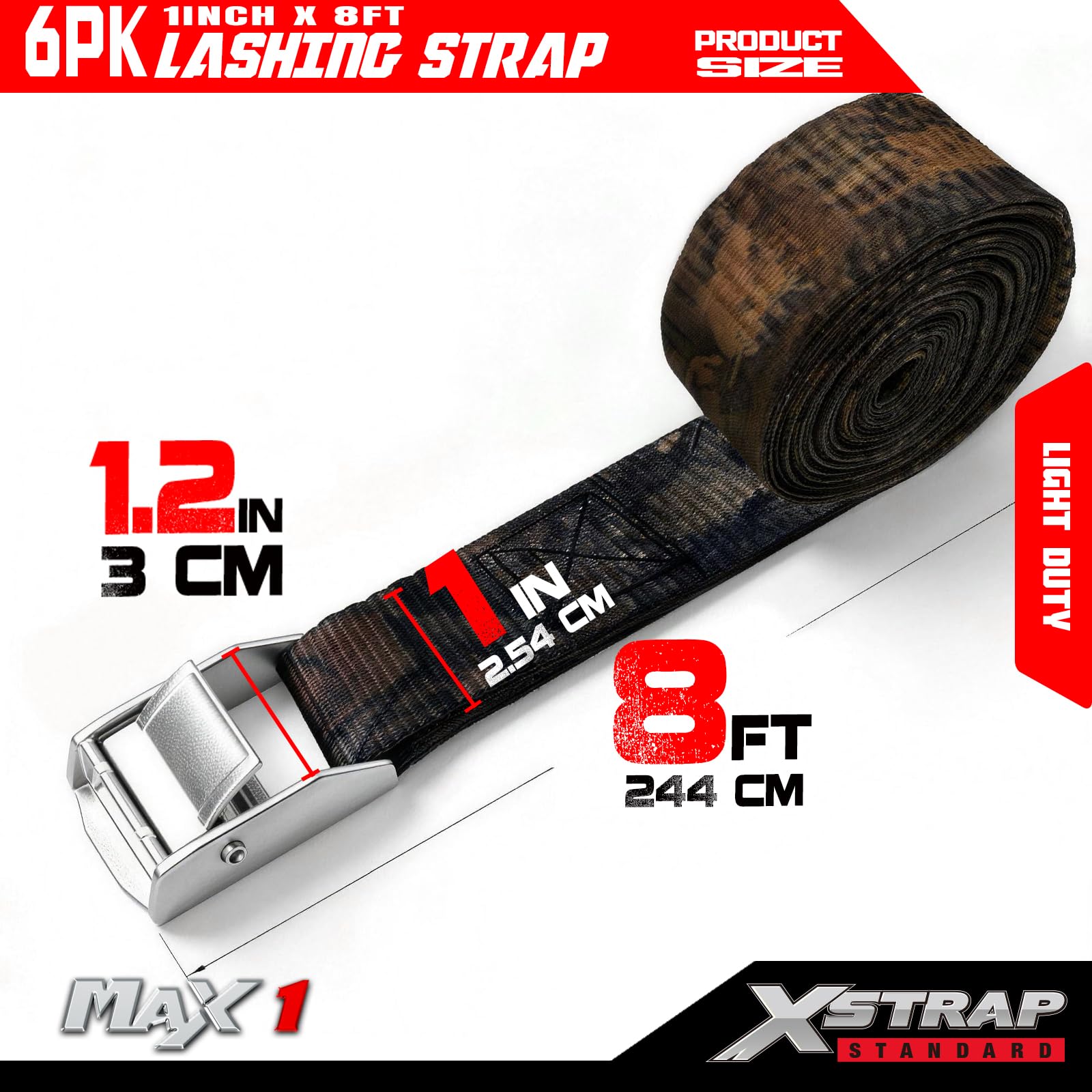 XSTRAP Lashing Straps - 8ft, 6 Pack -3
