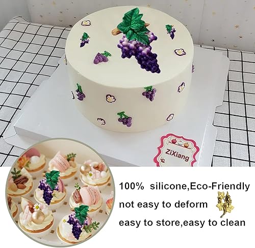 Miniatura 5 de ZiXiang Moldes de silicona para frutas, hojas de uva, molde de fondant para decoración de pasteles, decoración de cupcakes, caramelo de polímero de