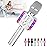 Amazmic Kids Karaoke Microphone Machine Toy Bluetooth Microphone Portable Wireless Karaoke Machine Handheld with LED Lights, Gift for Children Adults Birthday Party, Home KTV(Silver)