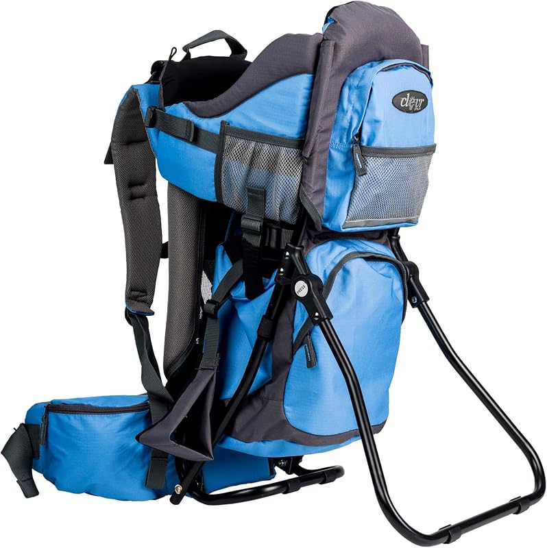 ClevrPlus Canyonero Mochila para bebé que acampa Senderismo Portabebés para niños pequeños con soporte y visera parasol, rojo