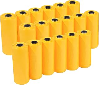 270 Dog Poop Bags, Yellow - 12.2 * 8.66 in (31 x 22 cm), Polyethylene Material (18 Rolls, 15 per Roll)