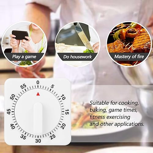 Miniatura 3 de Temporizador mecánico, temporizador de cocina mecánico portátil de 60 minutos, no requiere pilas, temporizador de gestión de aprendizaje de cocina,