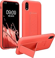 Vista 15 de kwmobile Funda compatible con Apple iPhone XR - Funda con correa de mano y revestimiento de silicona TPU suave - Azul Báltico
