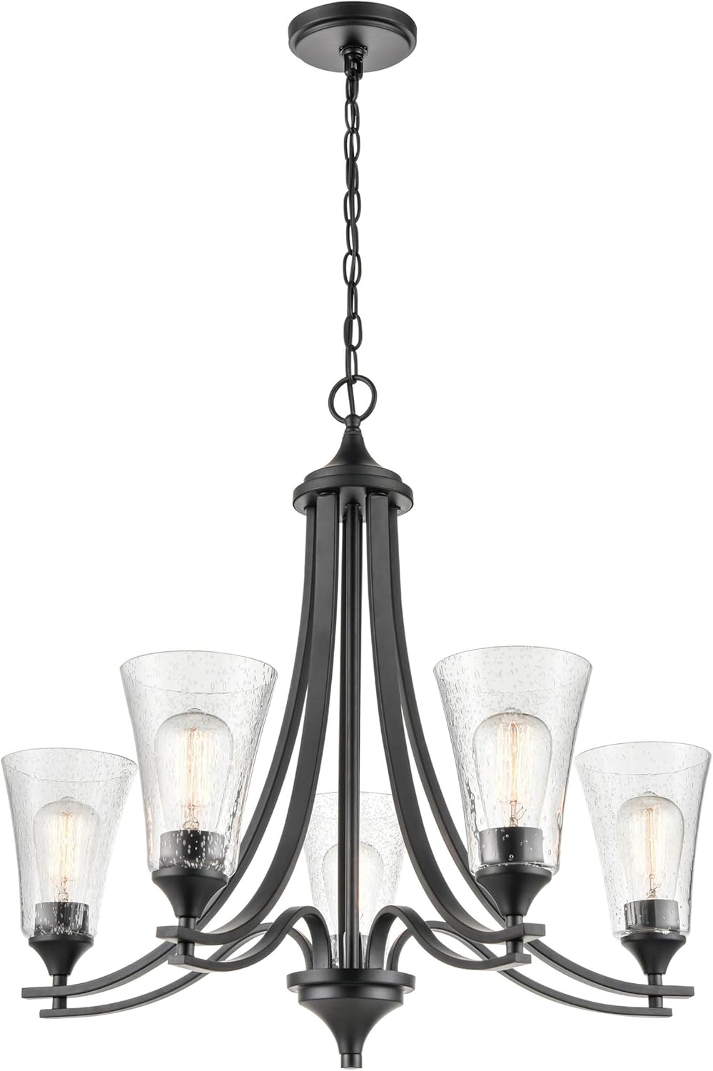 ML Lighting Natalie 5-Light Chandelier Ceiling Light Matte Black