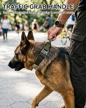 Joytale Tactical Dog Collar for Medium Dogs, Traffic Control Handle
